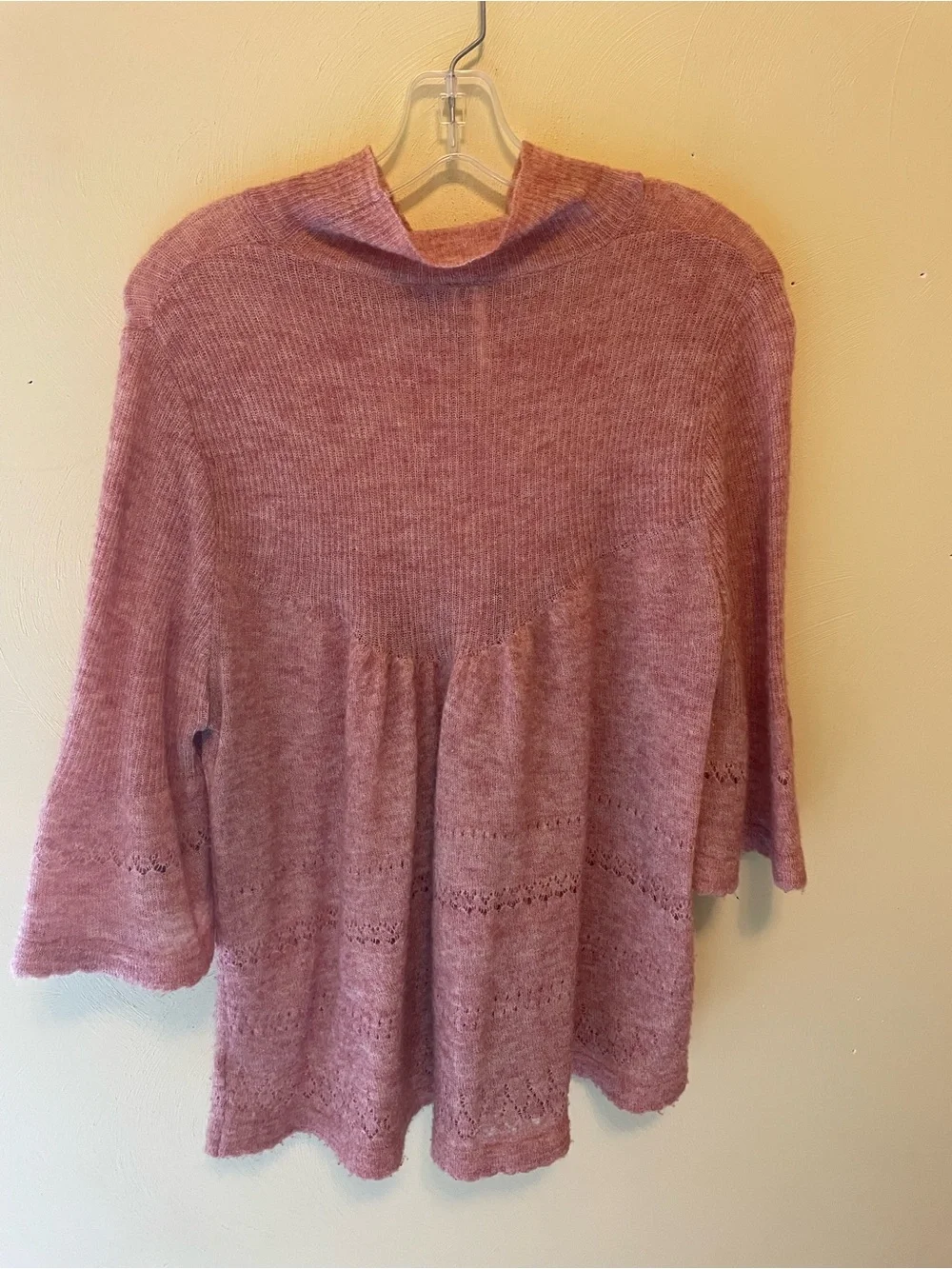 Anthropologie Dusty Rose Cowl-Neck Pullover